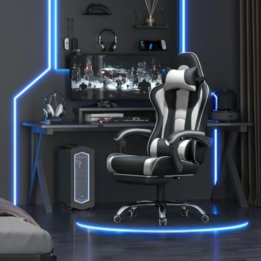 Gaming chair with footrest, ma - Massage 评论和价格