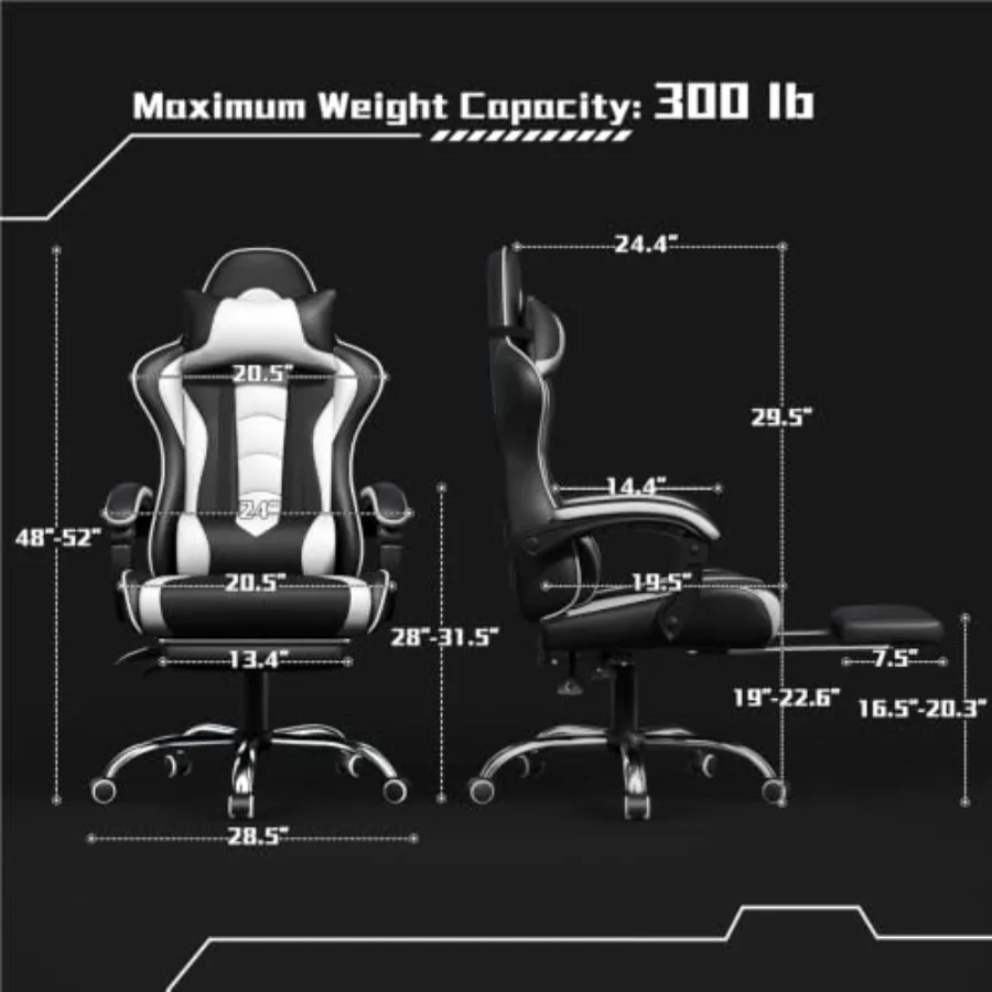 Gaming chair with footrest, ma - Massage 评论和价格